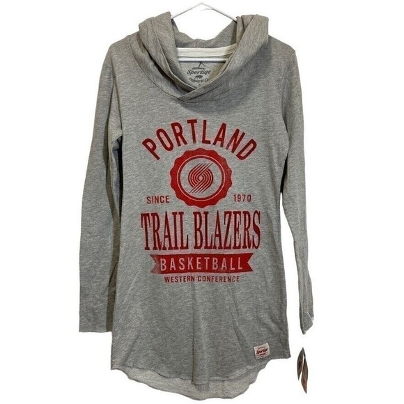 NBA Store Portland Trail Blazers NBA Hoodie Tunic Long Sleeve Top Size Small New - Picture 1 of 10